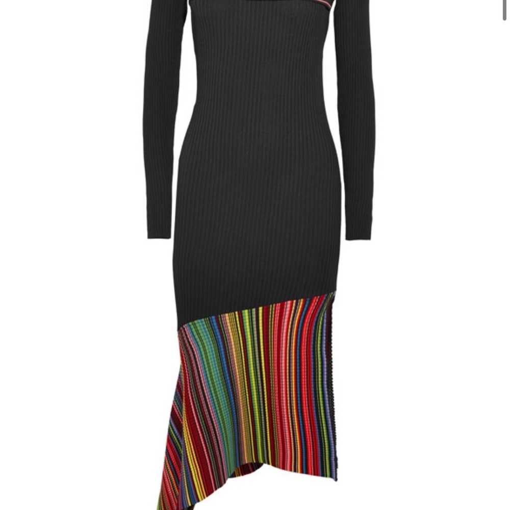 Topshop Black Dress with Colorful Asymmetrical Hem